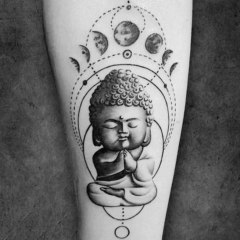 Baby Buddha Tattoo art at kolkata tattoo studio